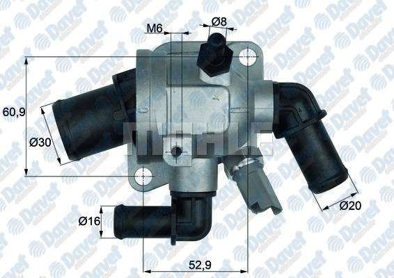 MAHLE TI17388 Termostat Komple (88c) Musurlu (G.982.88) Doblo Fiorino Linea 1.3jtd Corsa D Astra H Combo 1.3cdti (Behr)